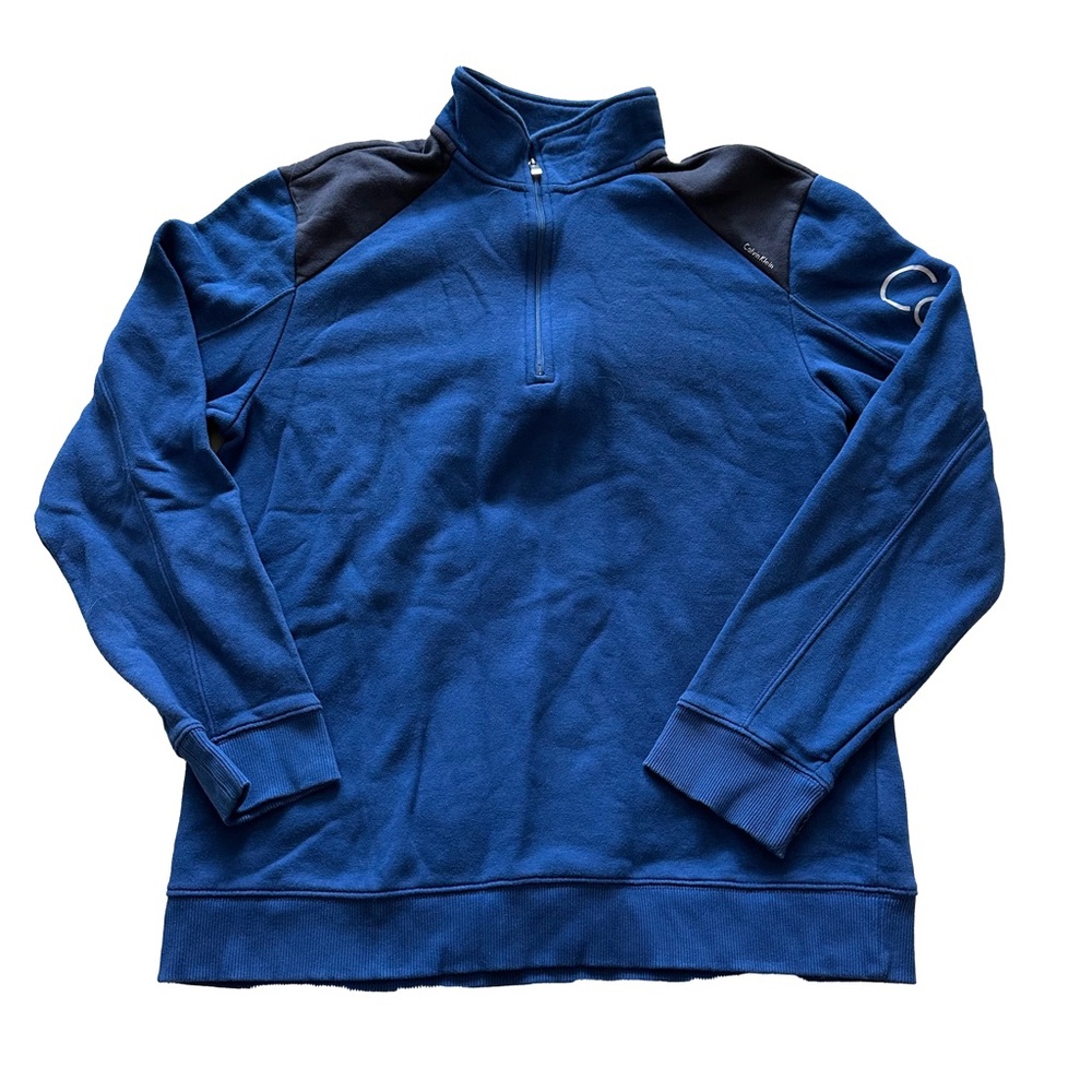 Blue and Black Quarter-Zip Pullover